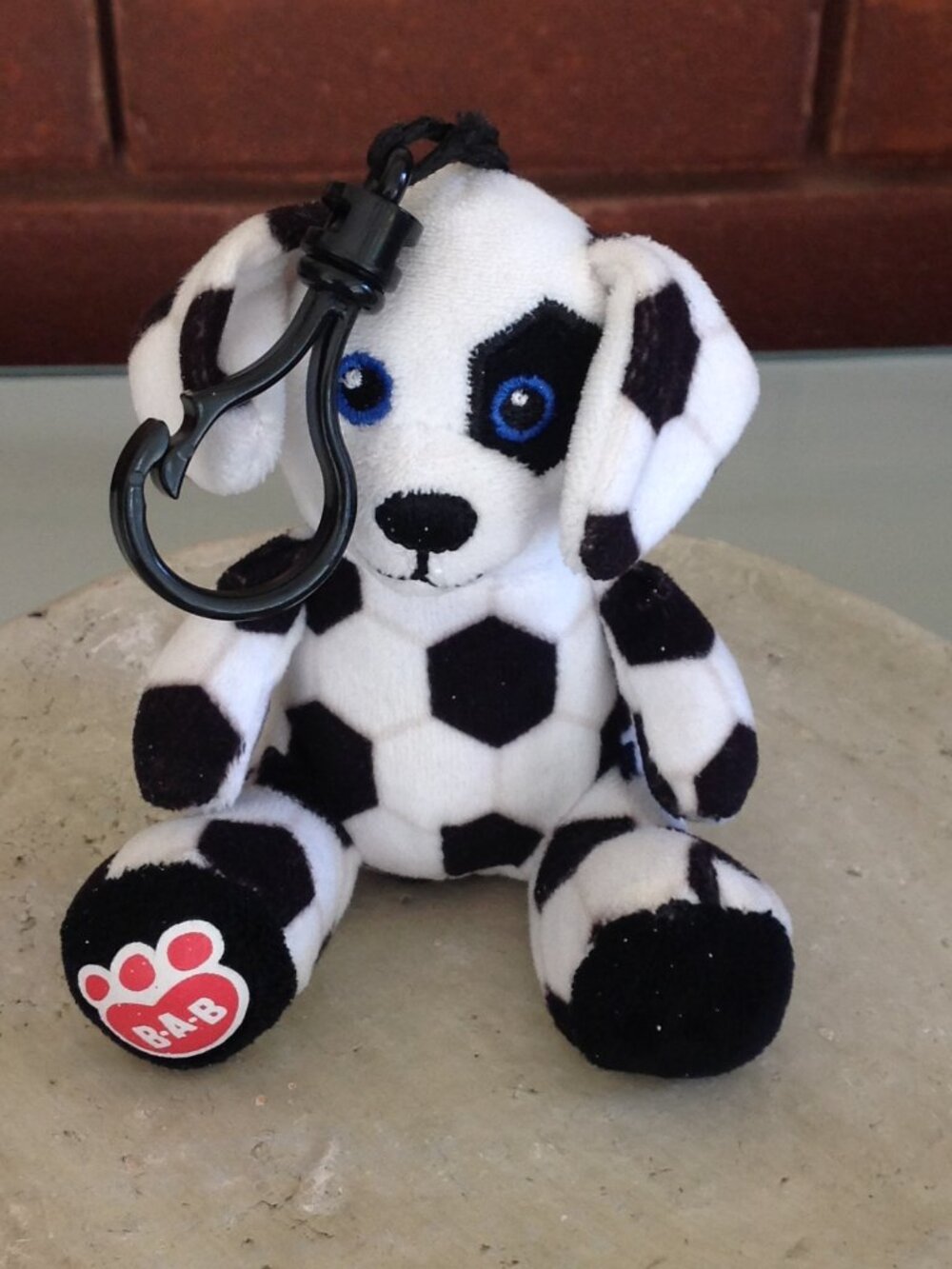 Build-A- Bear Dalmatian Soccer Ball Plush Keychain